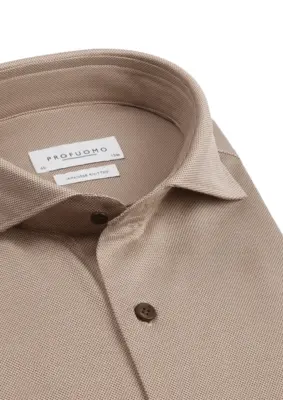 Profuomo | Shirt x-cutaway sc sf m.brown