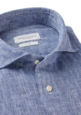 Profuomo | Shirt x-cutaway sc sf mid blue mid blue