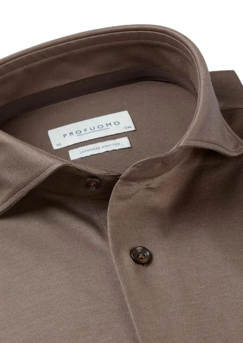 Profuomo | Shirt x-cutaway sc sf taupe
