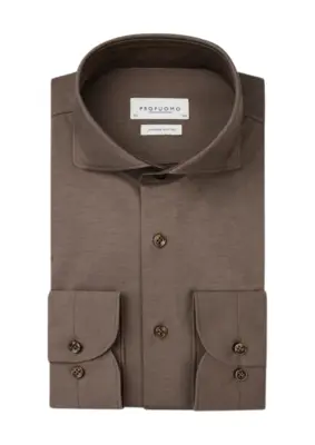 Profuomo | Shirt x-cutaway sc sf taupe
