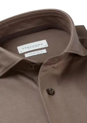 Profuomo | Shirt x-cutaway sc sf taupe