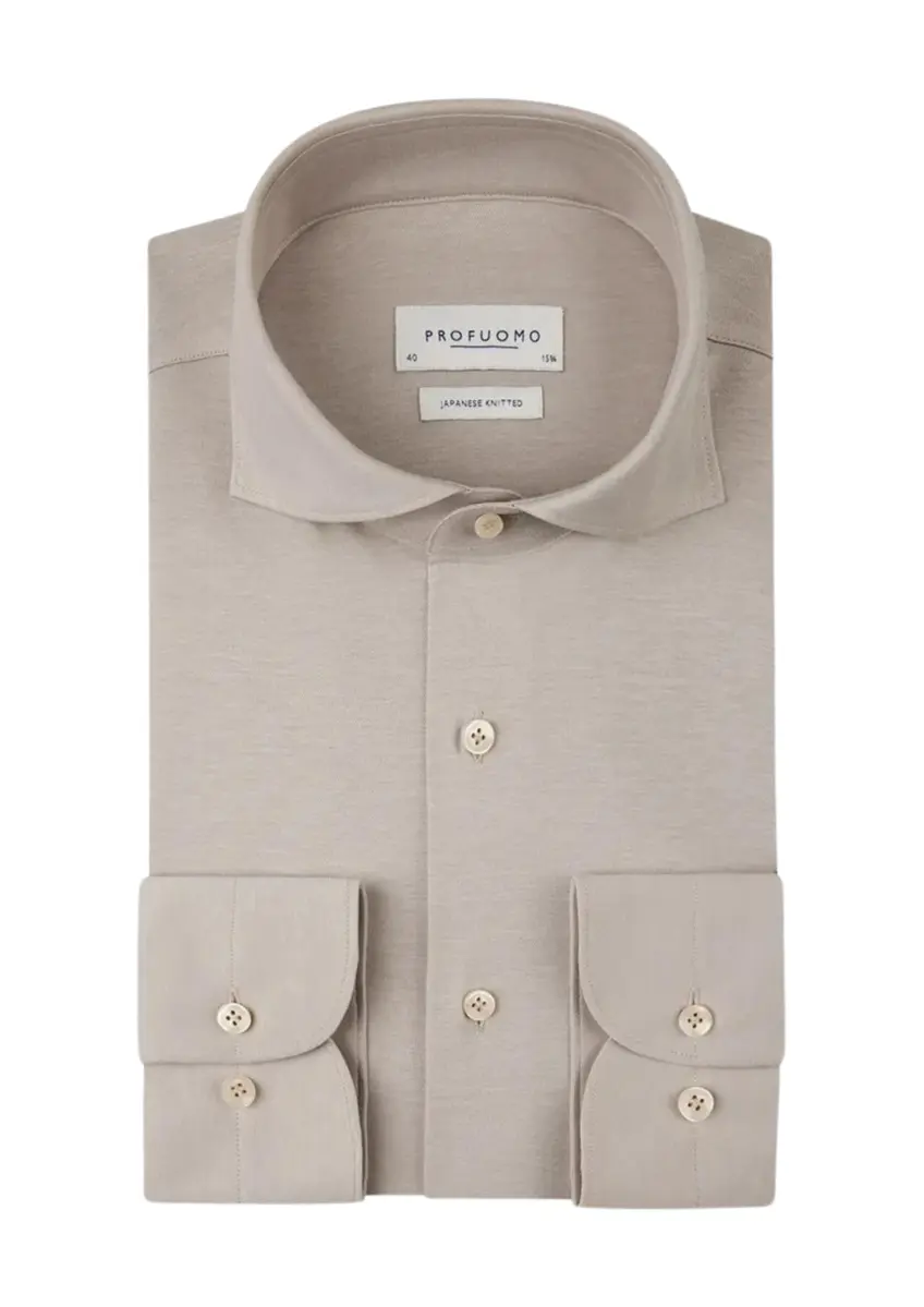 Profuomo | Shirt x-cutaway sf sc beige beige