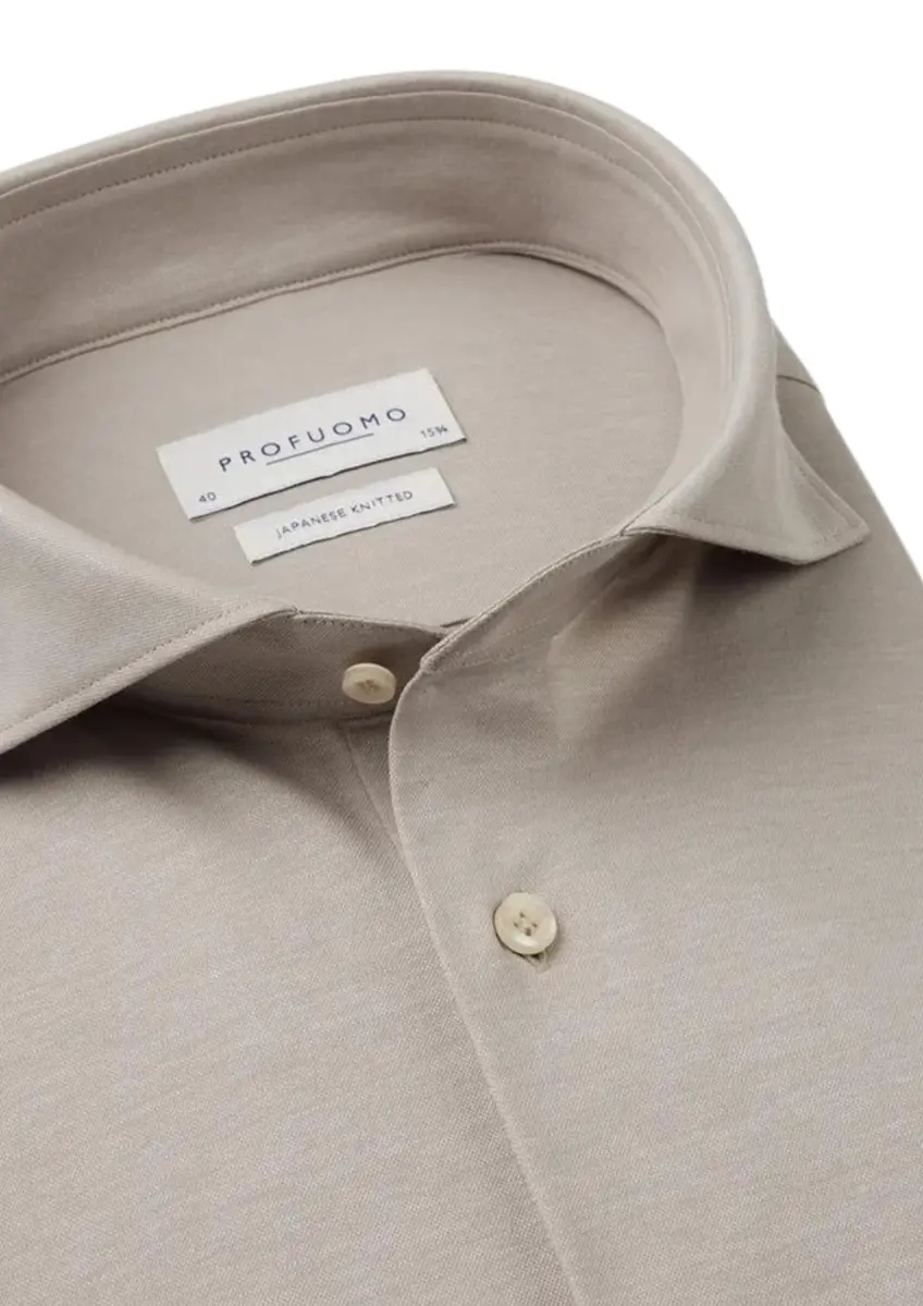 Profuomo | Shirt x-cutaway sf sc beige beige