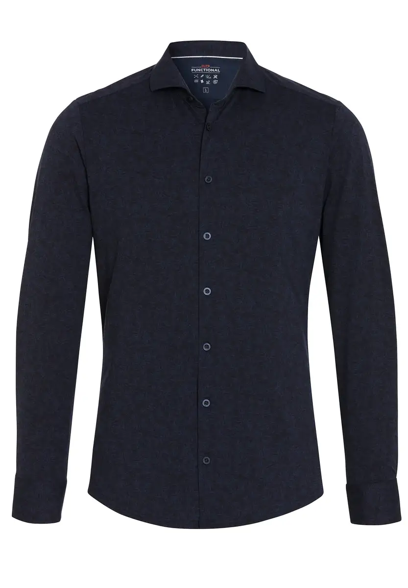 Pure | Functional shirt longsleeve dark blue printe