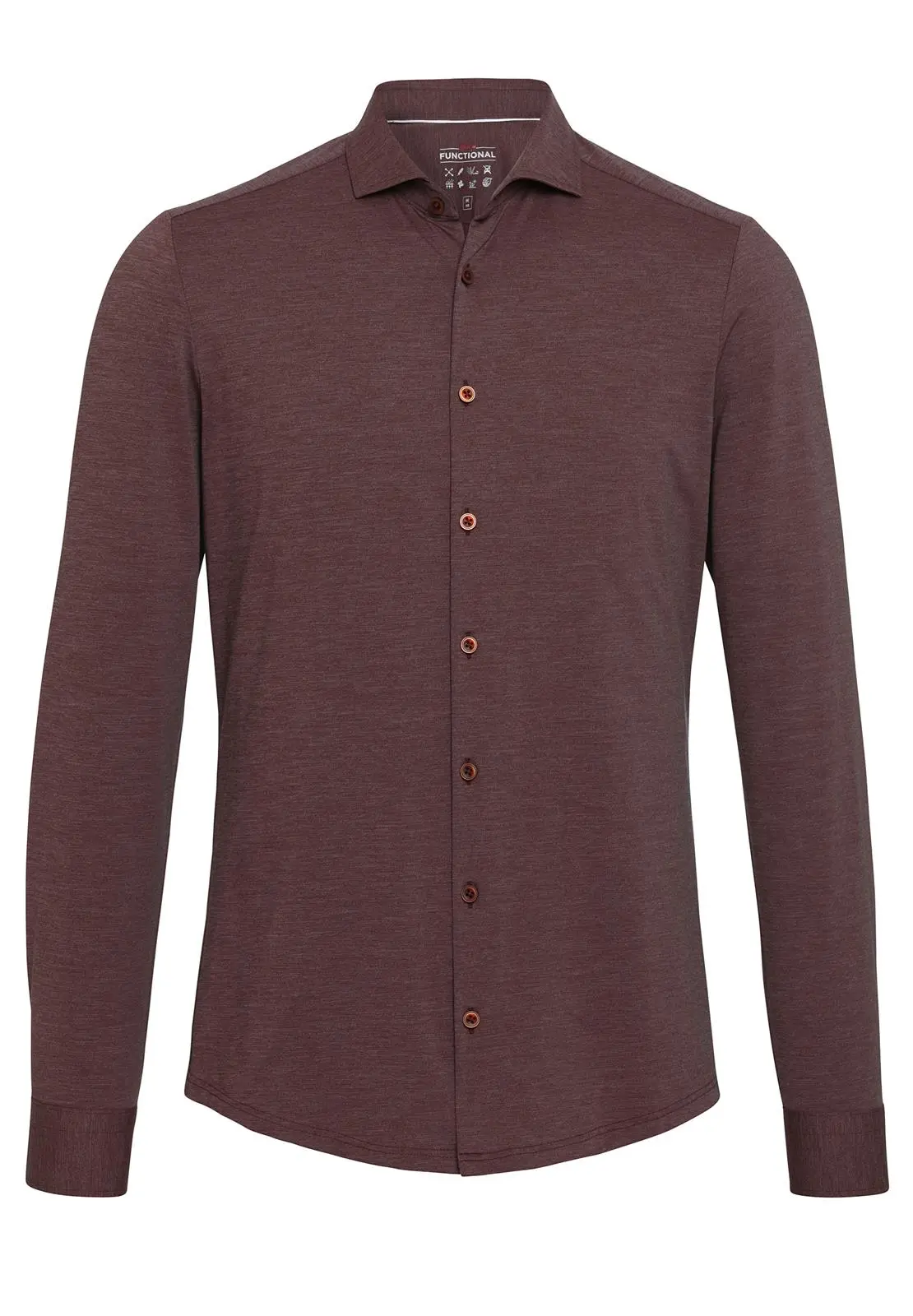 Pure | PURE- Functional shirt longsleeve maroon plain