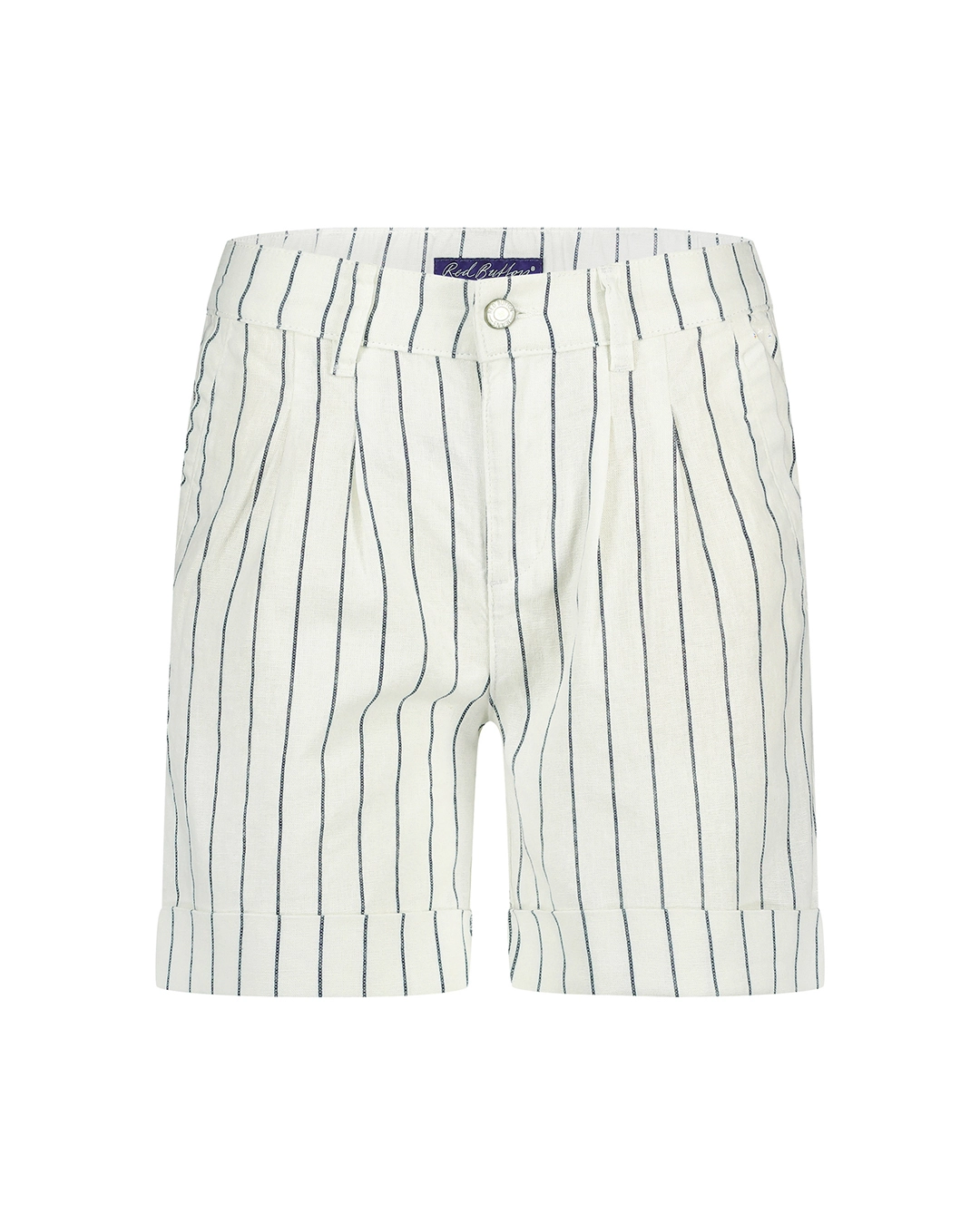 Red Button | Cleo short cotton linen stripe