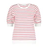 Red Button | Terry stripe short sleeve coral