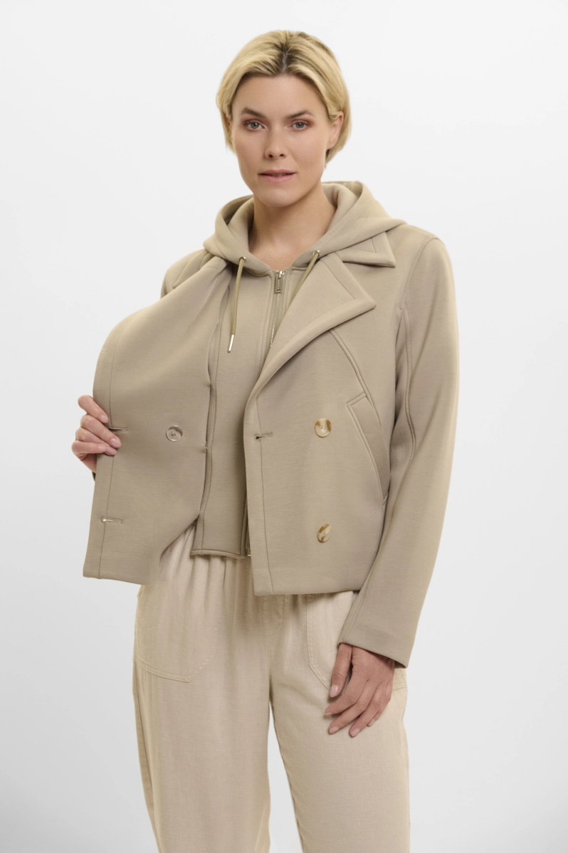 Rino&Pelle | Double breasted jacket with detachable hood collar