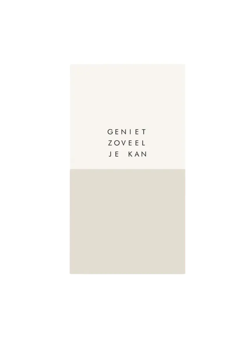 Servetten geniet zoveel je kan 11x20cm wit/zand