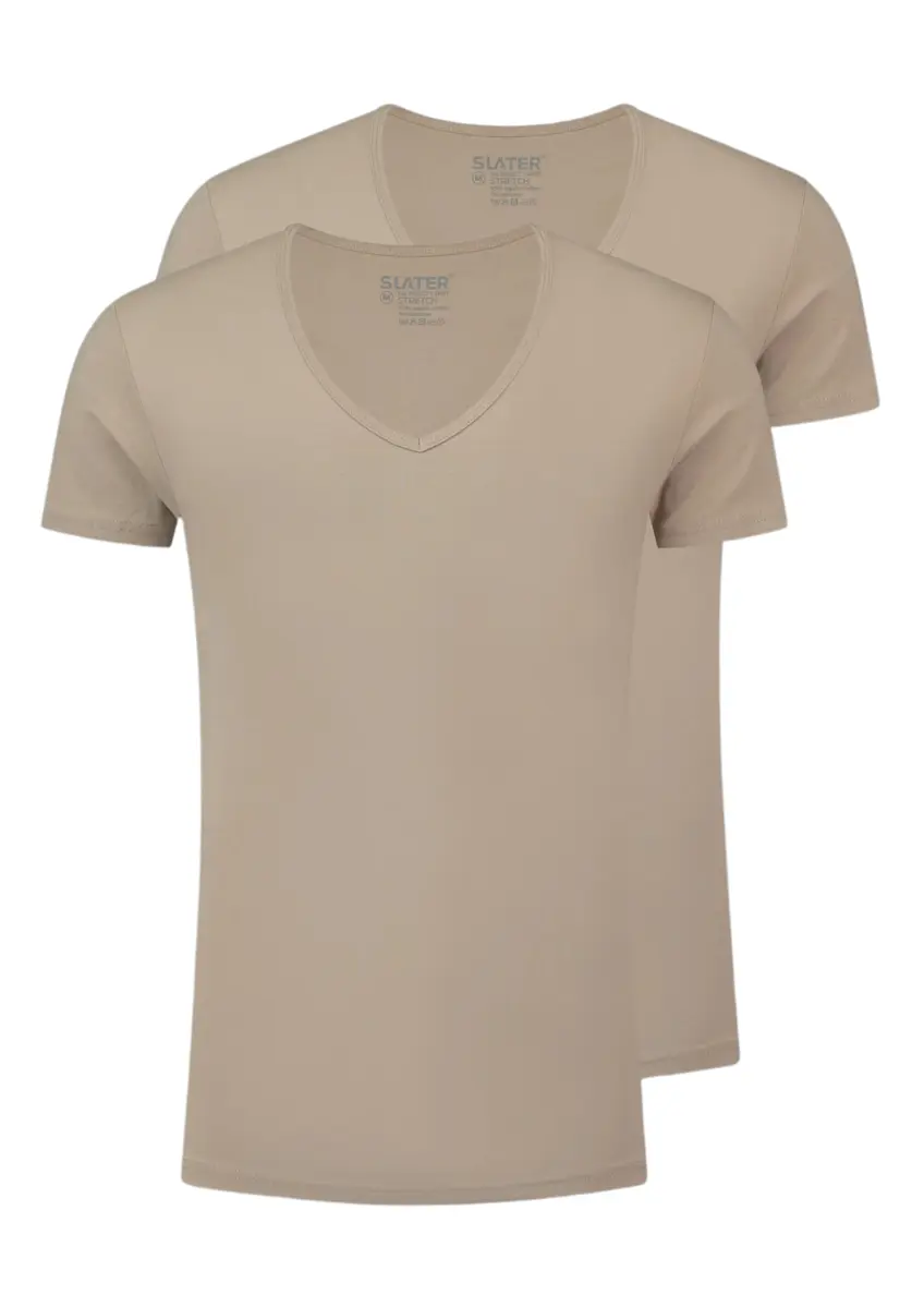 Slater | Stretch 2-pack t-shirt deep v-neck s/sl