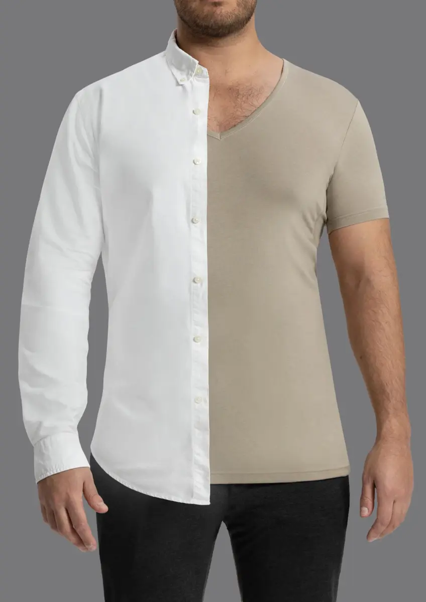 Slater | Tencel 2-pack t-shirt deep v-neck s/sl