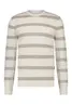 State Of Art | Pullover crew-neck striped mouline wit/beige