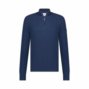 State Of Art | Pullover sportzip plain mouline kobalt/donkerblauw