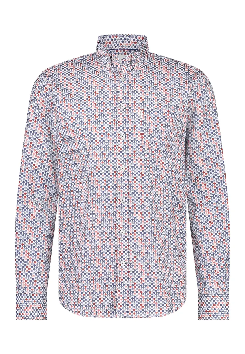 State Of Art | Shirt ls print poplin - ref ss 14195 wit/kersrood