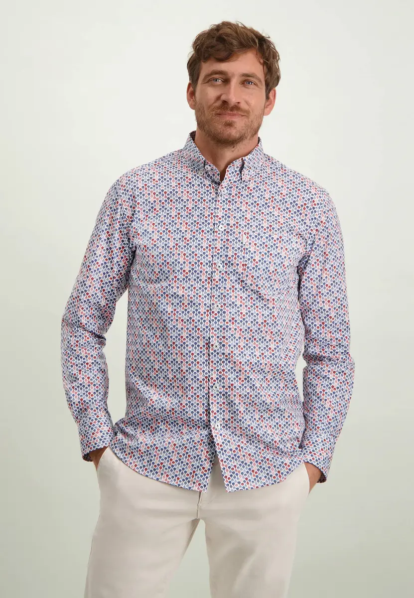 State Of Art | Shirt ls print poplin - ref ss 14195 wit/kersrood