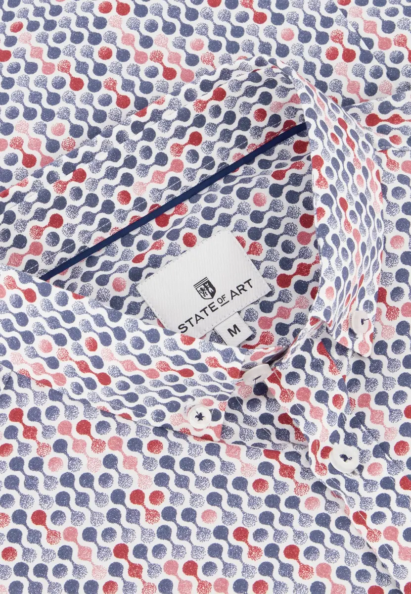 State Of Art | Shirt ls print poplin - ref ss 14195 wit/kersrood