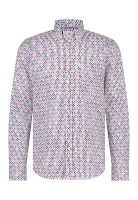 State Of Art | Shirt ls print poplin - ref ss 14195 wit/kersrood
