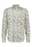 State Of Art | Shirt LS Print Slub - Gots petrol/okergeel