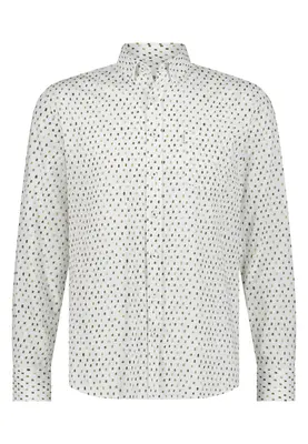 State Of Art | Shirt ls print structure - gots wit/lime