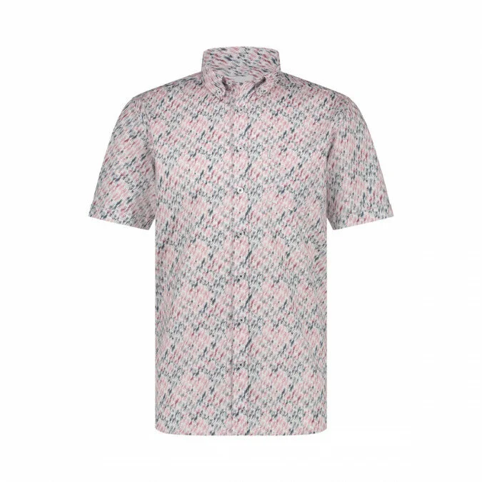 State Of Art | Shirt ss print poplin wit/roze