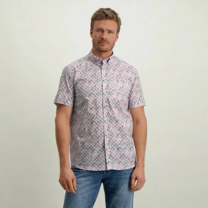 State Of Art | Shirt ss print poplin wit/roze