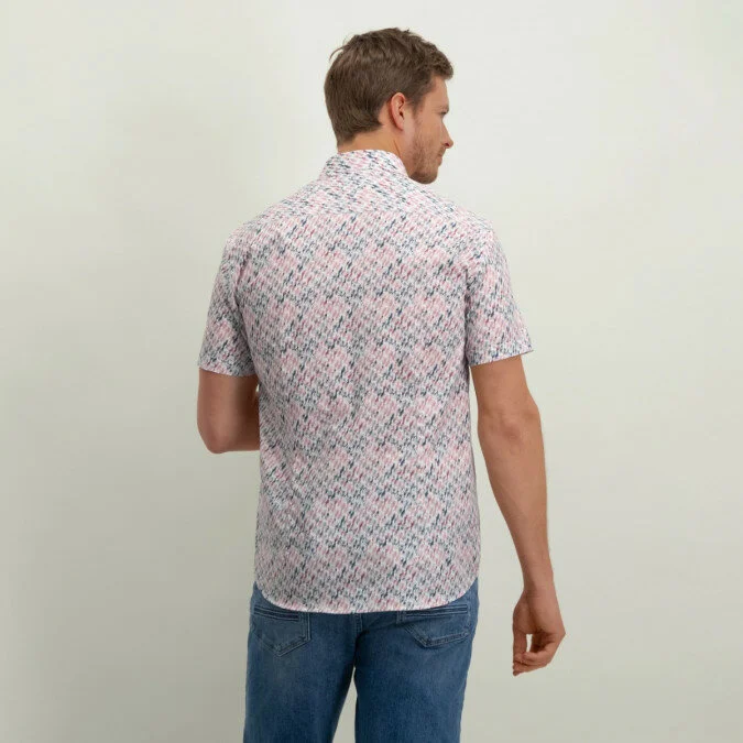 State Of Art | Shirt ss print poplin wit/roze