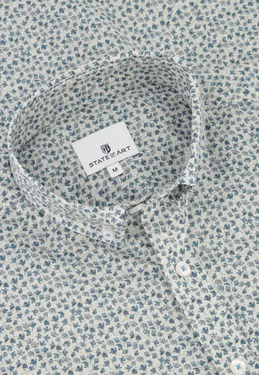 State Of Art | Shirt ss printed poplin - ref ls 14162 wit/grijsbl