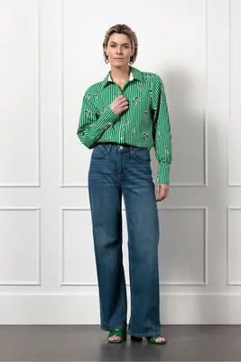 Studio Anneloes | Liona poplin flower stripe blouse