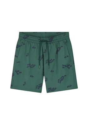 Swim shorts wavy aop washed green