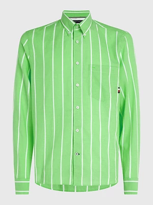 Tommy Hilfiger | Oxford Stripe RF Shirt Spring Lime / Optic White