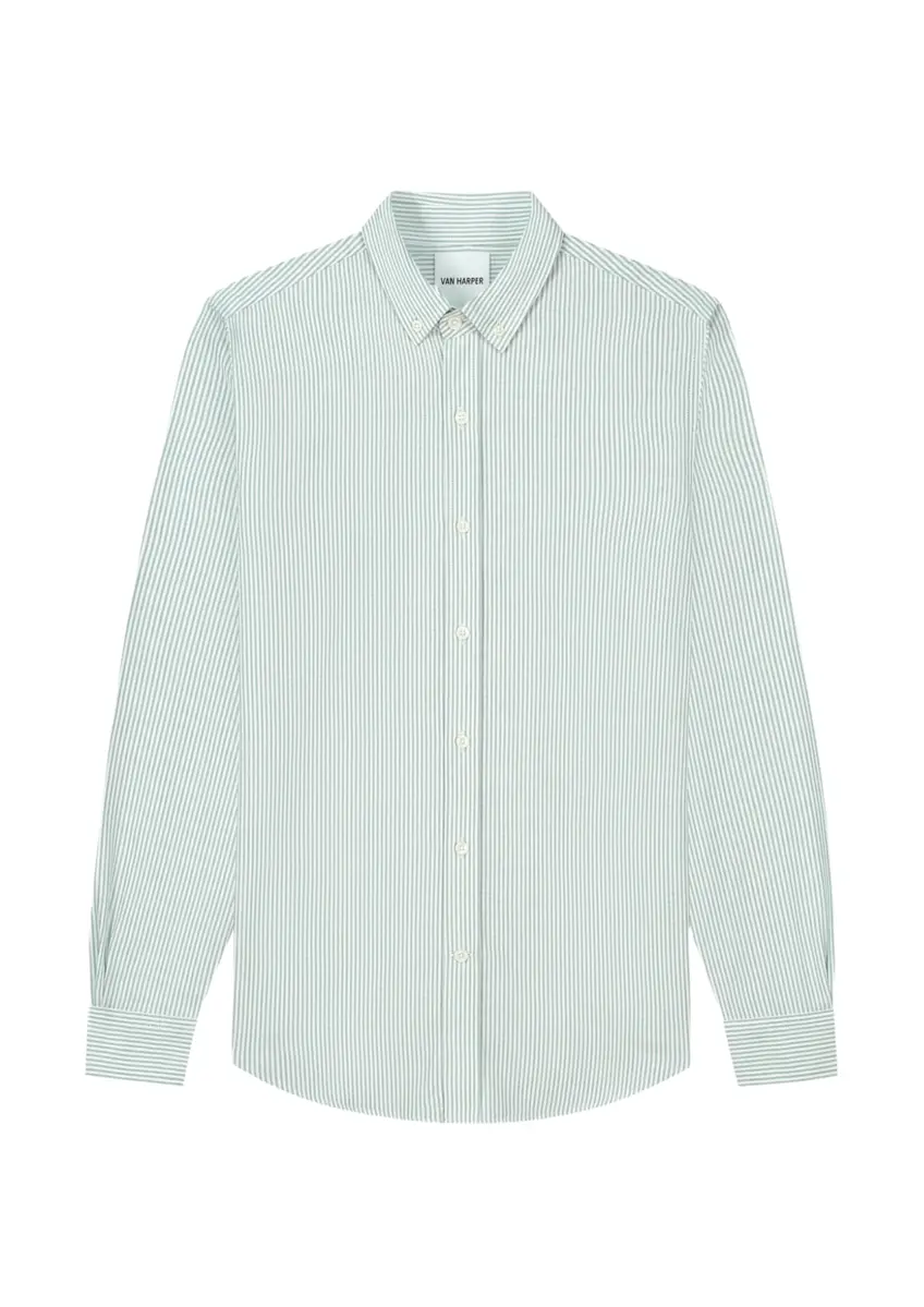 Van Harper | OXFORD SHIRT OLIVE STRIPES