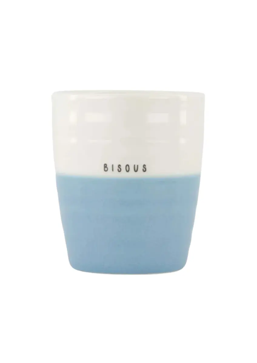 Zusss | Koffiemok bisous wit/lichtblauw