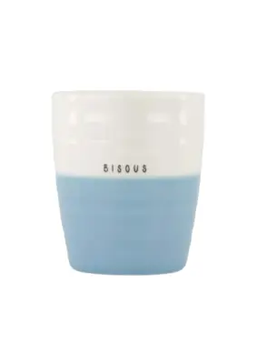 Zusss | Koffiemok bisous wit/lichtblauw