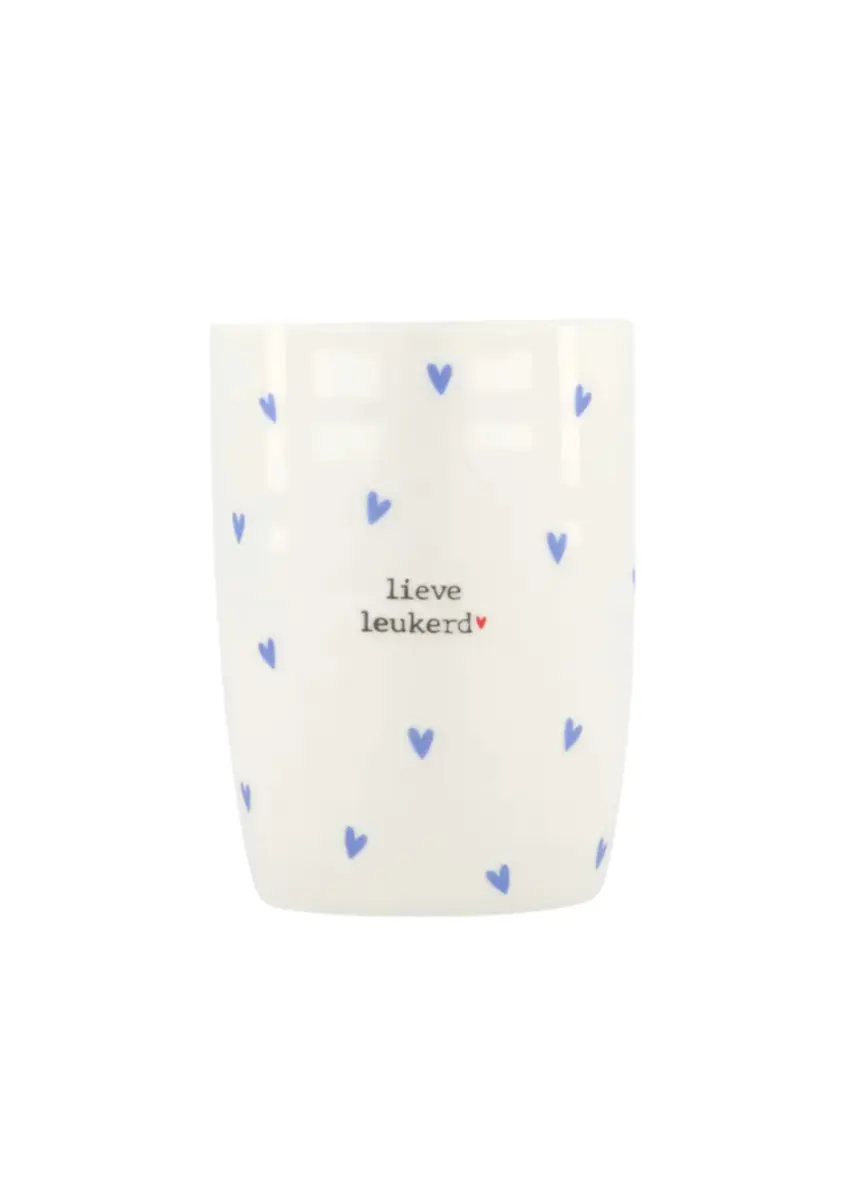 Zusss | Koffiemok hartjes lieve leukerd blauw / wit