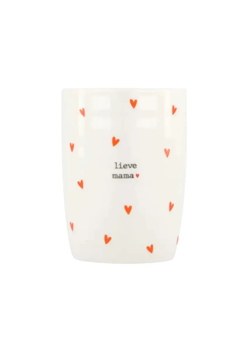 Zusss | Koffiemok hartjes lieve mama wit / rood