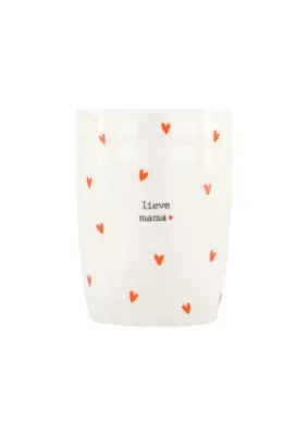 Zusss | Koffiemok hartjes lieve mama wit / rood