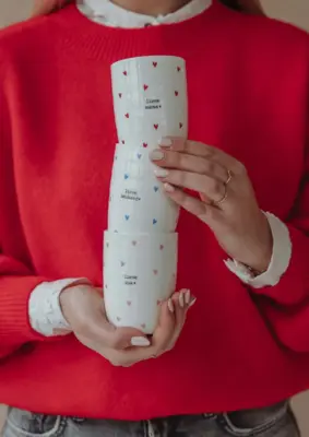 Zusss | Koffiemok hartjes lieve mama wit / rood