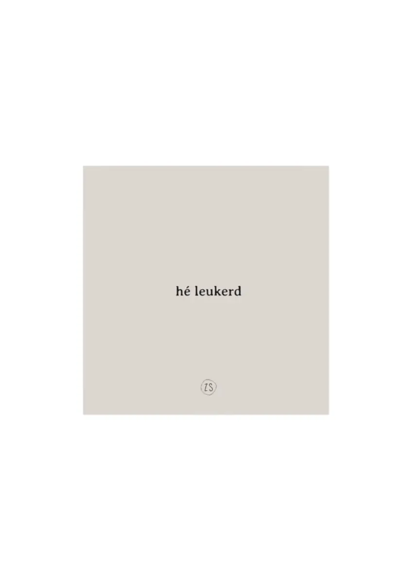 Zusss | Servetten he leukerd hartje 12.5x12.5cm zand/antracietgrijs