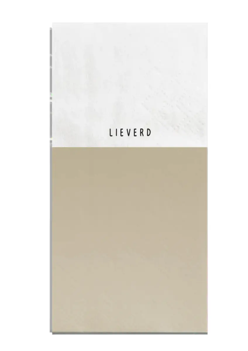 Zusss | Servetten lieverd 11x20cm wit/zand