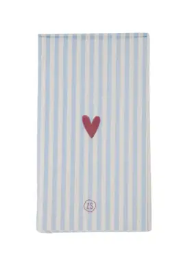Zusss | Servetten streep hartje 11x20cm blauw/wit