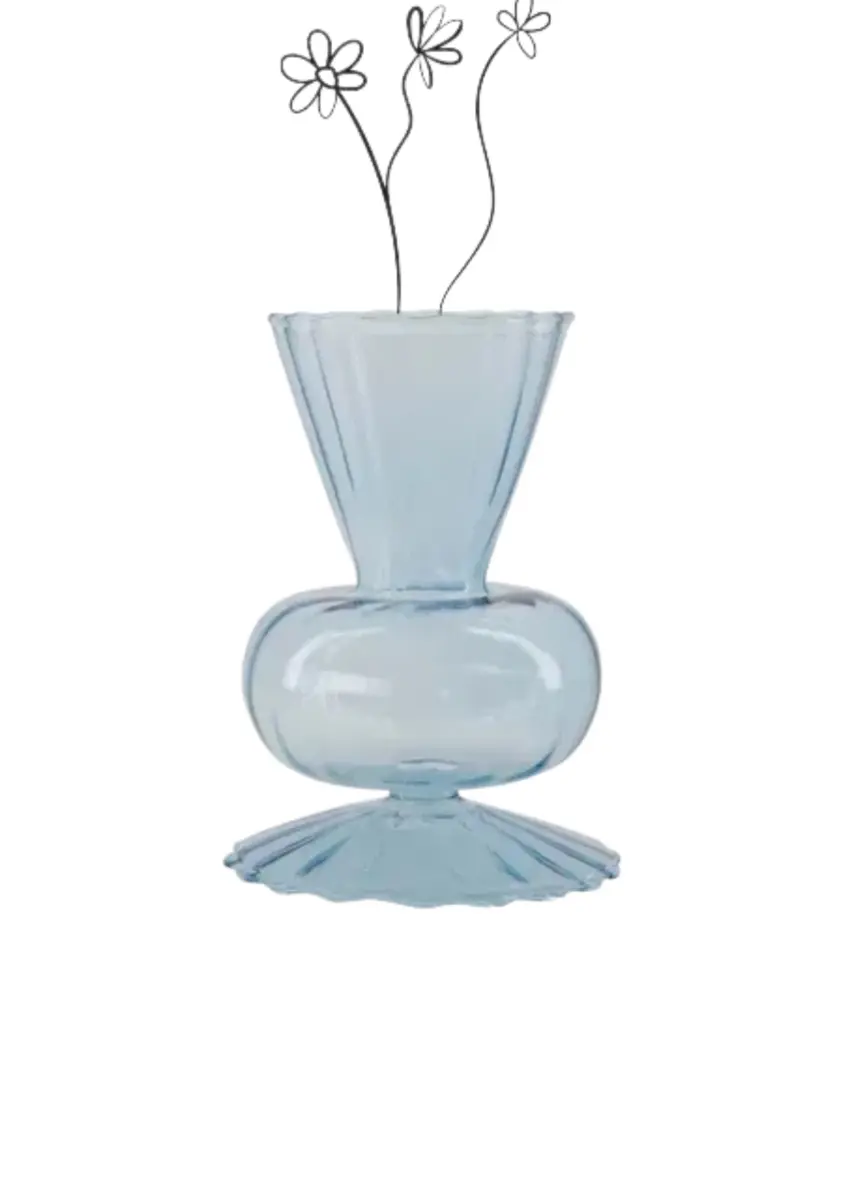 Zusss | Vaasje glas m blauw