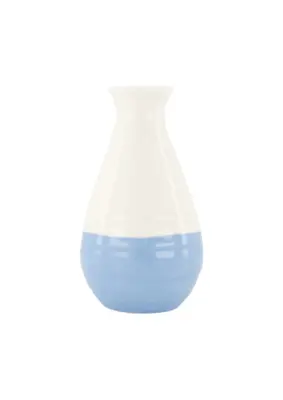Zusss | Vaasje keramiek smal wit/blauw